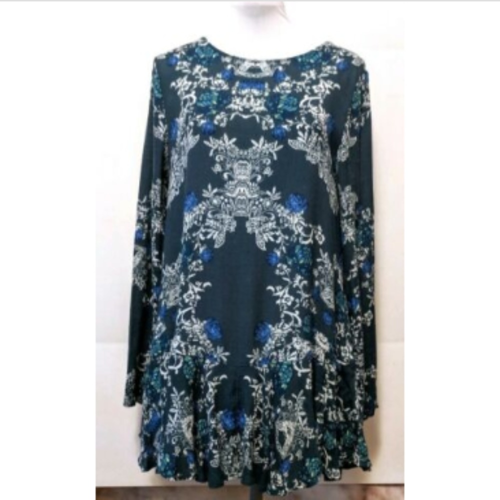 Free People Boho Shift Open Back Scoop Neck Sheer